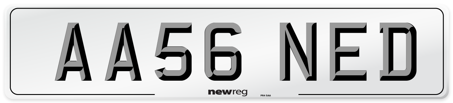 AA56 NED Number Plate from New Reg